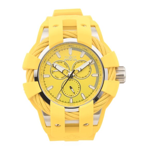 INVICTA Yellow Men's Bolt 50mm Stainless Steel Silicone Yellow Watch